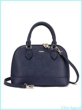 Faux Leather Crossbody Satchel Handbag Double Zip Adjustable Strap
